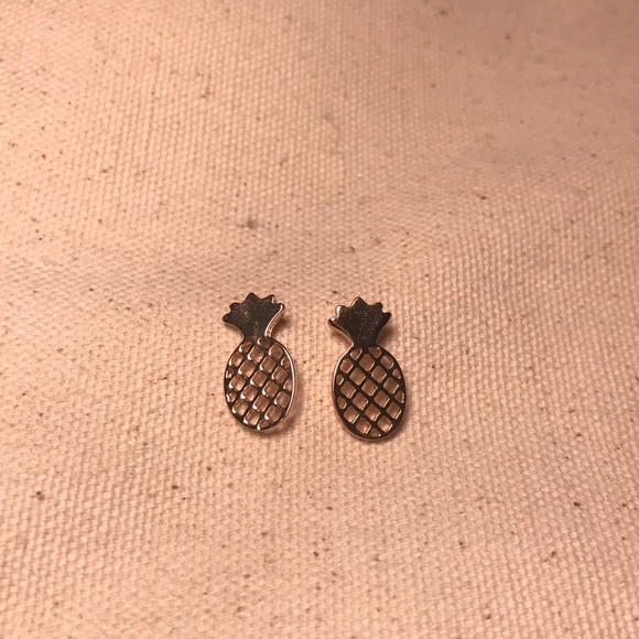 GOLD PINEAPPLE EARRINGS - Picture 1 of 2